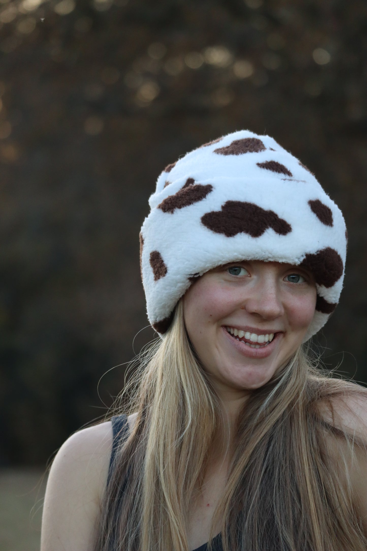 Ultra Fluffy Cowprint Beanie