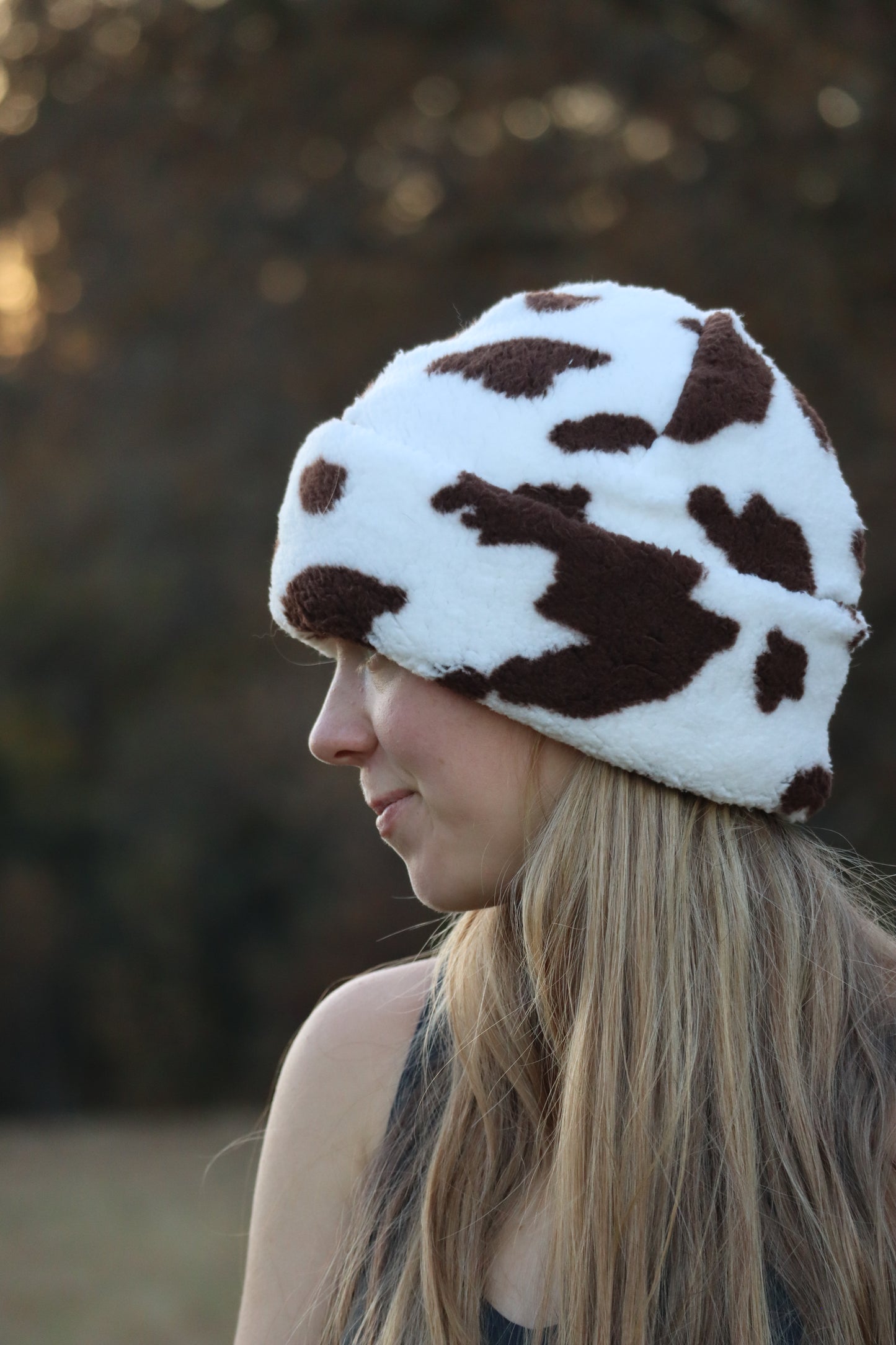 Ultra Fluffy Cowprint Beanie