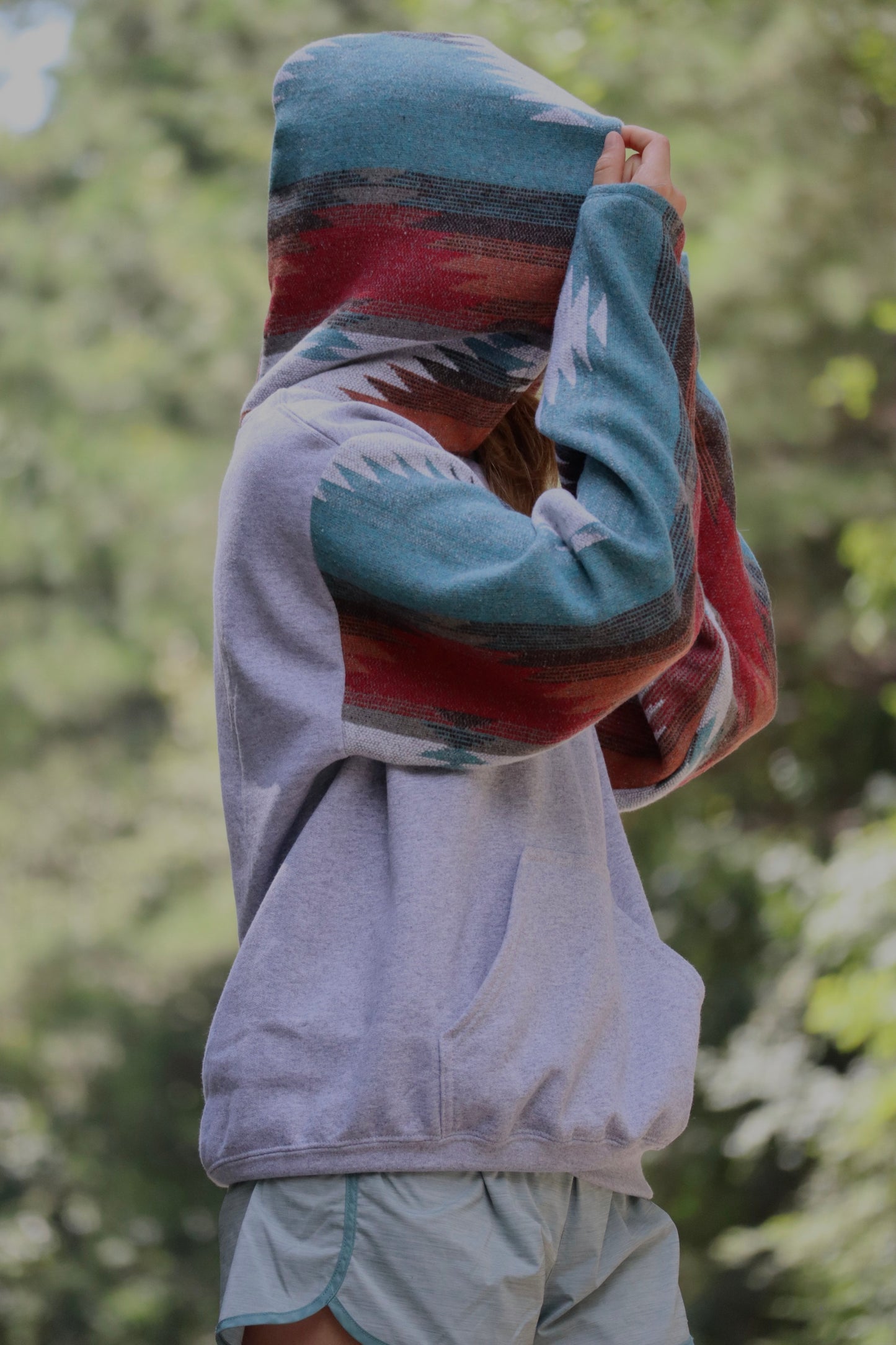 Teal Aztec Hoodie