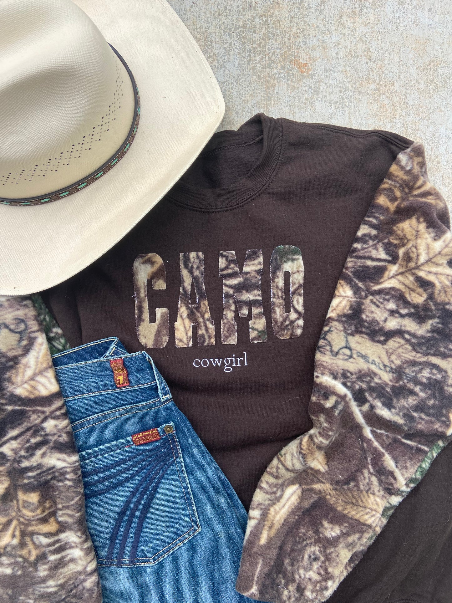Camo Cowgirl Crewneck