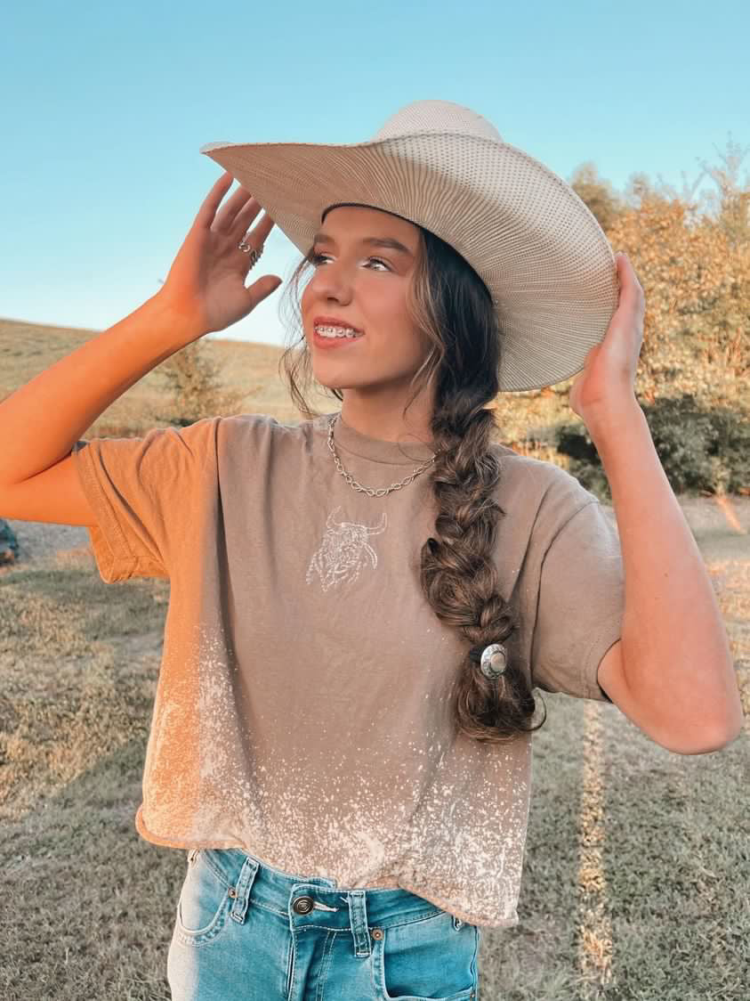 Bleached Highland Cow Tee